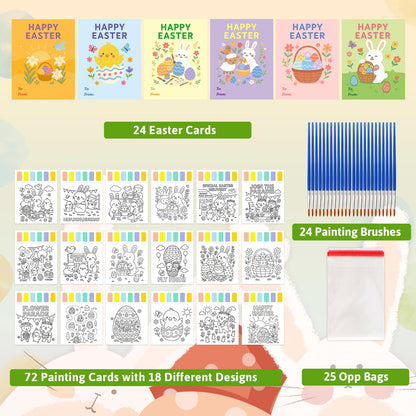 Fancy Land 24 Pack Easter Gifts for Kids Water Coloring Book Paint with Water Books Easter Crafts for Classroom School Art Activities Party Favors Basket Stuffers