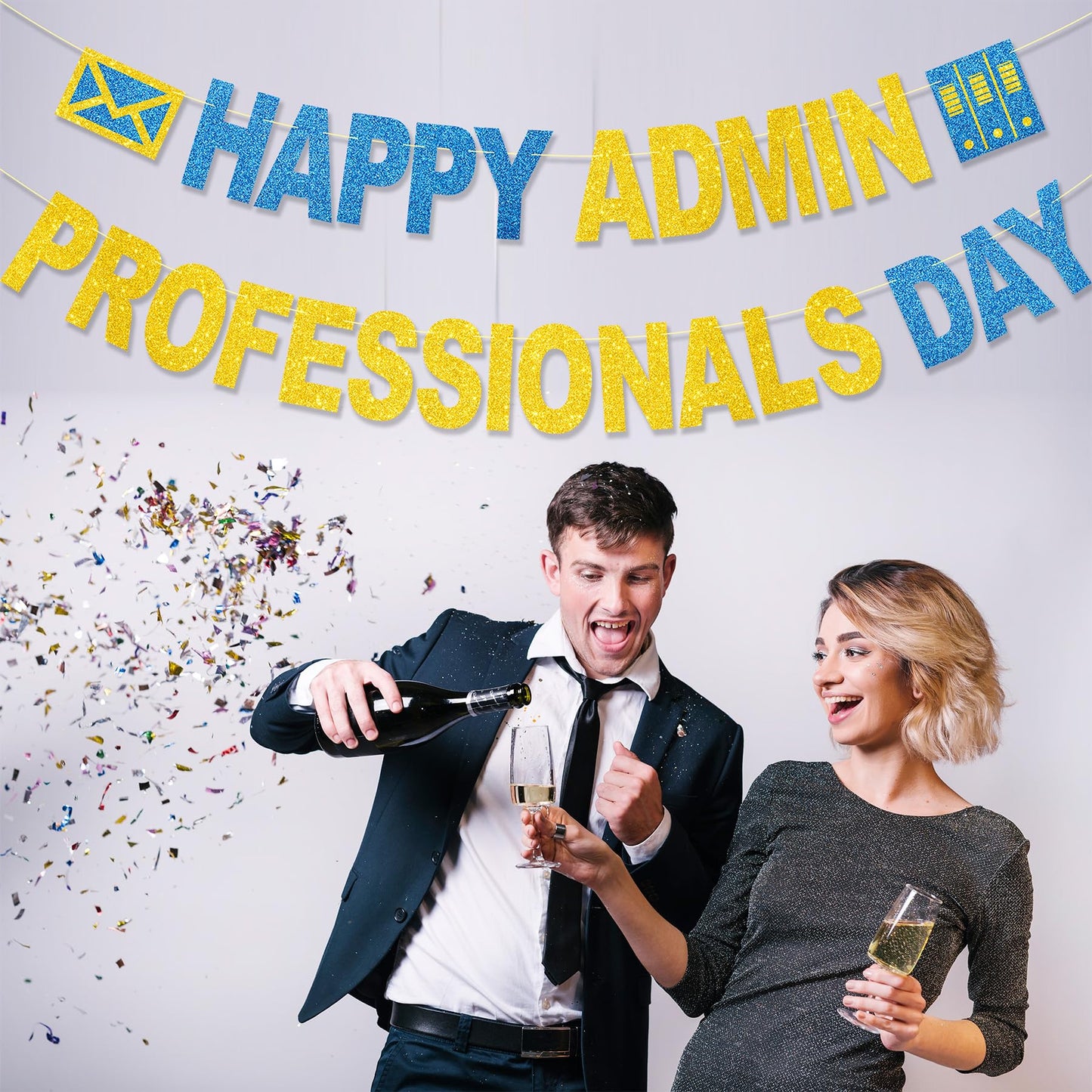 Happy Admin Professionals Day Banner No DIY Glitter Happy Administrative Professionals Day Office Party Decorations Administrative Professionals Day Gifts Appreciation Decorations