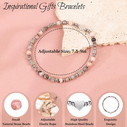 NICEIGHT Tiny Natural Stone Beaded Bracelets for Women Sometimes You Forget You're Awesome Inspirational Gifts Bracelets Mothers Day Graduation Christmas Birthday Gifts for Mom Friend Sister