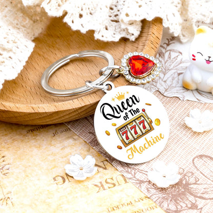 Gambling Gifts for Gambler Slot Machine Keychain Casino Gifts for Women Casino Lovers Gambling Keychain Queen of The Slot Machine Gift Good Luck Gift