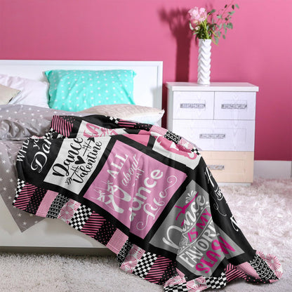 Dance Gifts Blanket 60"x50", Dance Recital/Dancer/Ballet/Ballerina Gifts for Girls Teens Her Teacher, Gift for Dancers, Dancing Stuff/Accessories, Dancing Soft Throw Blanket