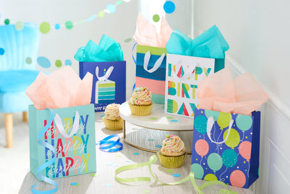 American Greetings 6.5" Small Gift Bags for Birthday and Celebrations (5-Count)