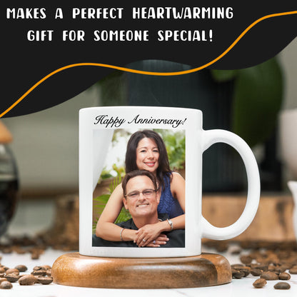 Personalized Coffee Mug, Custom Picture Text or Logo Ceramic Mug, Customized Gift for Men & Women, Taza Personalizada with Photo and Words, Customizable 11 Oz Tea Cup | White