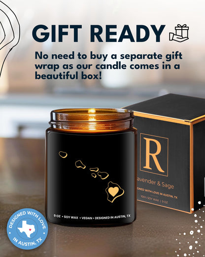 Hawaii Candle, Unique Hawaii Themed Gifts for Men and Women, Best Sentimental Souvenir Gifts for Moving Away, Thoughtful Home Sick Presents, Ideal for Birthday, Christmas, Graduation, Gift Ready