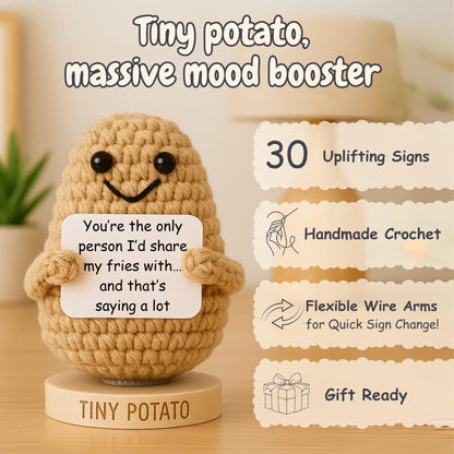 Funny Sister Gifts for Birthday, Graduation, Emotional Support - Sassy Crochet Potato W/ 30 Signs | Big Sisters Presents for Women, Unique Sister Gift from Brother, Little Sisters, Big Sis, Sis In-law