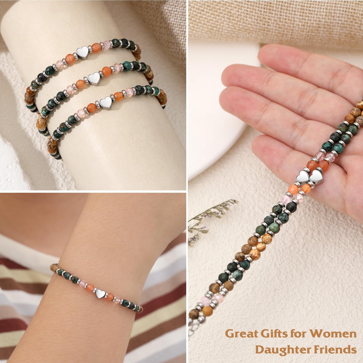 Mothers Day Gifts for Daughter Mom Bracelet, Graduation Gift for Her Granddaughter Gifts from Grandma Bonus Mom Bracelet Jewelry Birthday Gift Sister Easter Stocking Stuffers for Teens Women