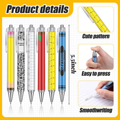 Tinlade 24 Pcs Teacher Appreciation Gifts Bulk Thank You Teacher Gift Ballpoint Pen Keychain Composition Book Makeup Bag Bookmark for Back to School Gift Idea First Day of School Supplies(Classic)