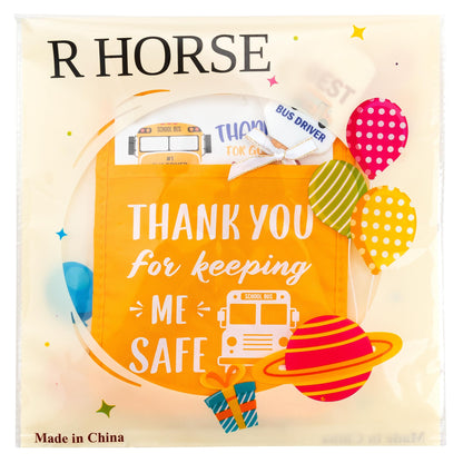 Bus Driver Appreciation Gift Set - R HORSE 3Pcs Thank You Bus Driver Gift Yellow Pot Holder with Silicone Spatula and Greeting Card Heat Resistant Oven Mitts for Bus Driver Retirement Teacher Day Gift