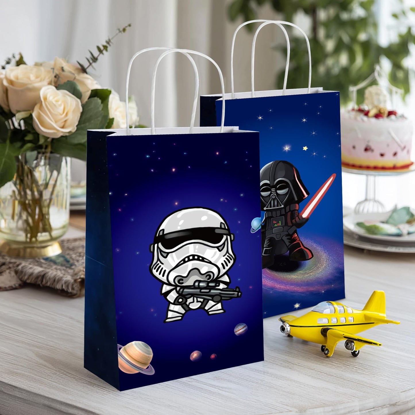 Whiteleopard The Inspired Party Favor Bags - 32 Pack Galactic Adventure Gift Bags for Birthday Decorations & Supplies (32)