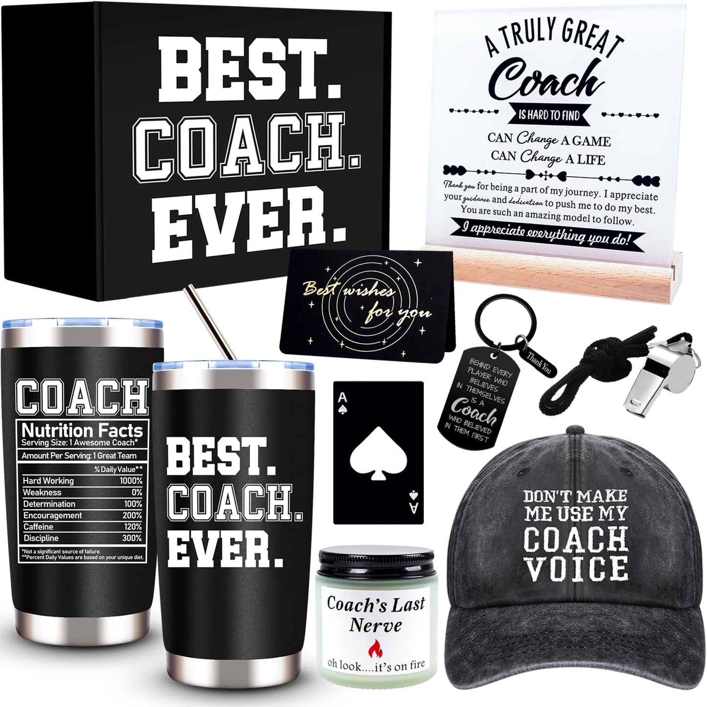 JTAMOHI Coach Gifts for Men Women, 20 Oz Best Coach Ever Tumbler Gifts, Thank You Coach Gifts, Birthday Christmas Gifts for Coach, Soccer Football Softball Basketball Swim Coach Appreciation Gifts