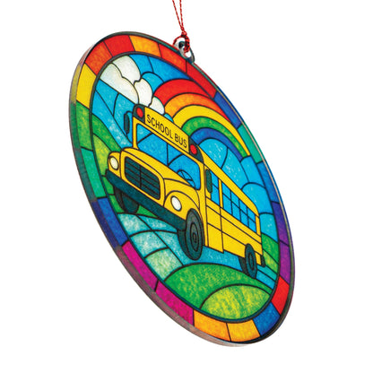 Bus Driver Gifts, Bus Driver Appreciation Gifts, School Drivers Appreciation Gift for Men, Women, Thank You Gift for School Bus Driver, Acrylic Suncatcher Effect Christmas Ornaments
