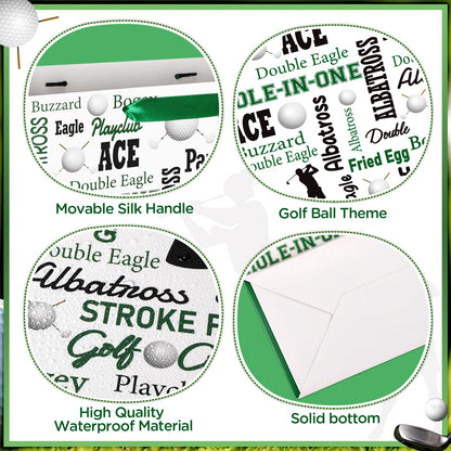 Golf Party Gift Bag Large Golf Themed Birthday Wrapping Bag with Tissue Paper Greeting Card Decorations for Kids Men Ball Team Sports Party Favors Baby Shower Goodie Gifts Treat Wrap Bags Supplies