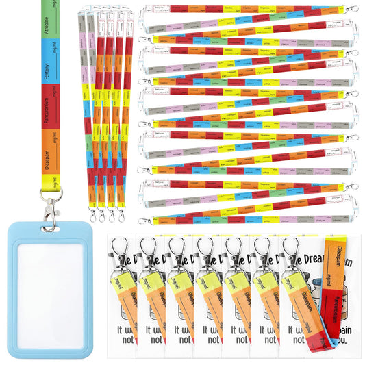 Tinlade 40 Set Nurses Week Anesthesia Team Gifts, CRNA Nurse Anesthetist Appreciation Lanyards Badge Holders and Thank You Cards Medication Label Gifts for OR Pacu Nurses Hospital