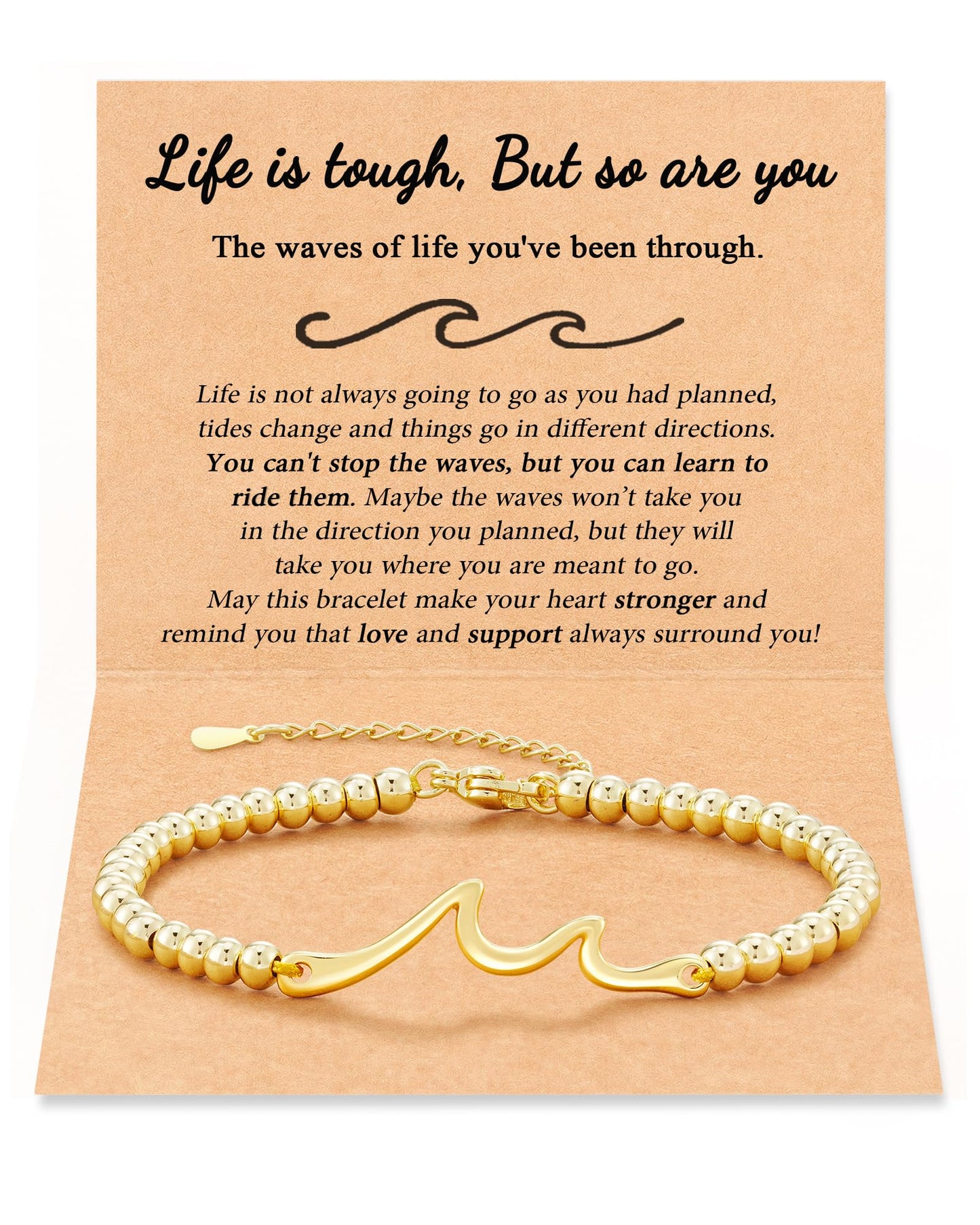 Tarsus Inspirational Gifts for Women Men, Through The Waves of Life, Life is Tough but so are You, Encouragement Bracelet Thoughtful Gifts for Friend Sister Coworker...