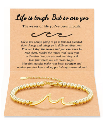 Tarsus Inspirational Gifts for Women Men, Through The Waves of Life, Life is Tough but so are You, Encouragement Bracelet Thoughtful Gifts for Friend Sister Coworker...
