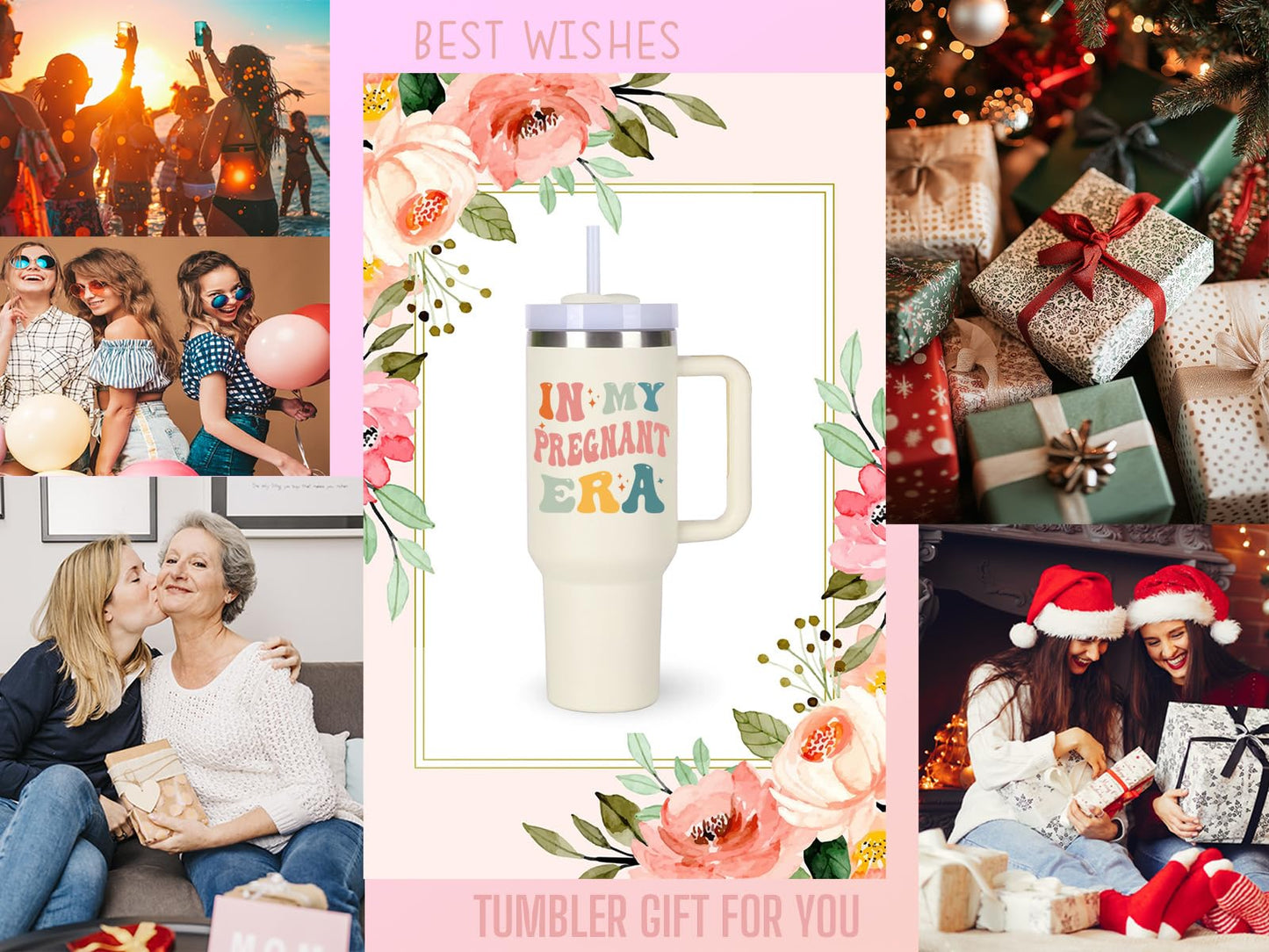 momocici Pregnancy Cup Tumblers Gifts.40oz In My Pregnant Era Tumbler with Handle.Pregnancy Gift.Pregnancy Cups.Pregnancy Tumbler.40oz mom to be New Mom First Time Mom Gifts for Pregnant Women.