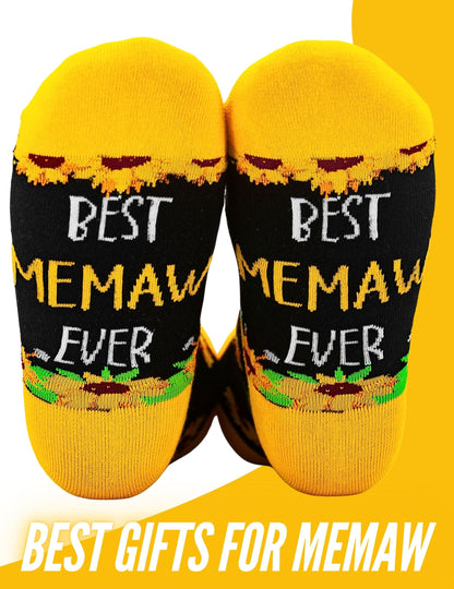 InnoBeta Memaw Gifts, Mothers Day Gifts for Memaw, One Size Crew Socks on Mother's Day, Christmas, Birthday
