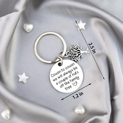 Cousin Gifts for Women Men Best Cousin Keychain Funny Gifts for Cousins Sister Brother Birthday Valentines Day Thanksgiving Christmas Gift for Cousins Sister Gift for Her