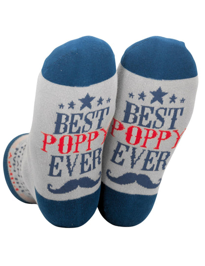 InnoBeta Fathers Day Poppy Gifts Socks, Poppy Gifts for Grandpa, One Size Crew Socks