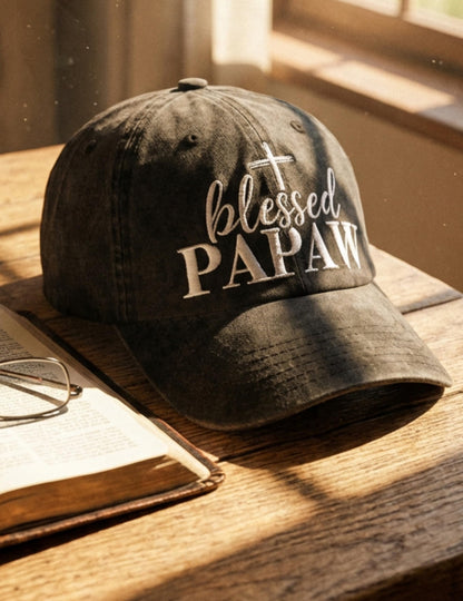 InnoBeta Blessed Papaw Gifts Hat for Men, Papaw Gifts for Christmas, Birthday, Adjustable Embroidered Baseball Cap