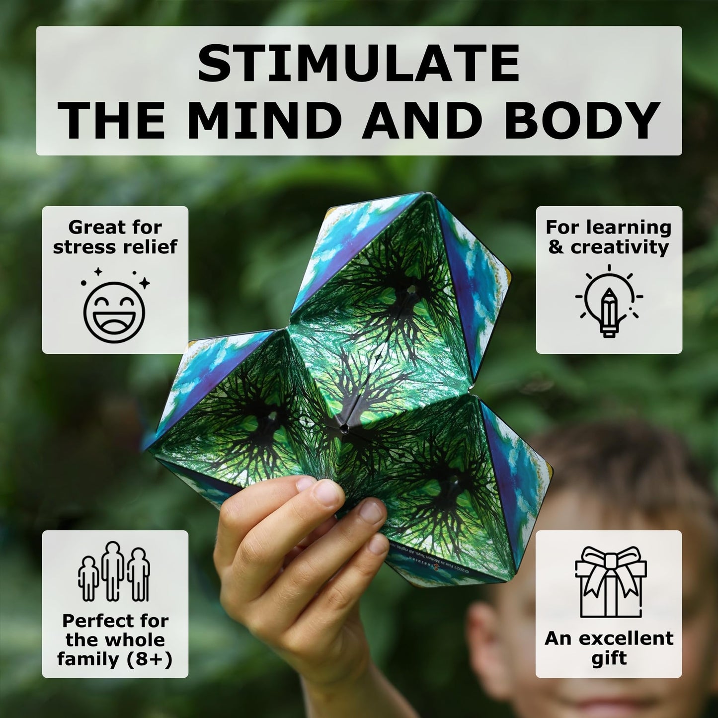 Shashibo Shape Shifting Box - Award-Winning STEM Fidget Toy with Ultra Strong Magnets - Puzzle Cube Transforms Into 100+ Shapes, Perfect Sensory Gift for Kids, Teens, and Adults (Wings)