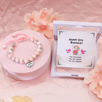 Sereney Birthday Gifts for Girls, Beaded Bracelets as 1/2 1 2 3 4 5 6 7 8 9 10 11 12 13 14 15 16 Year Old Birthday Gift, Adjustable Cross/Pearl Bracelet as Happy Birthday Gifts for Daughter