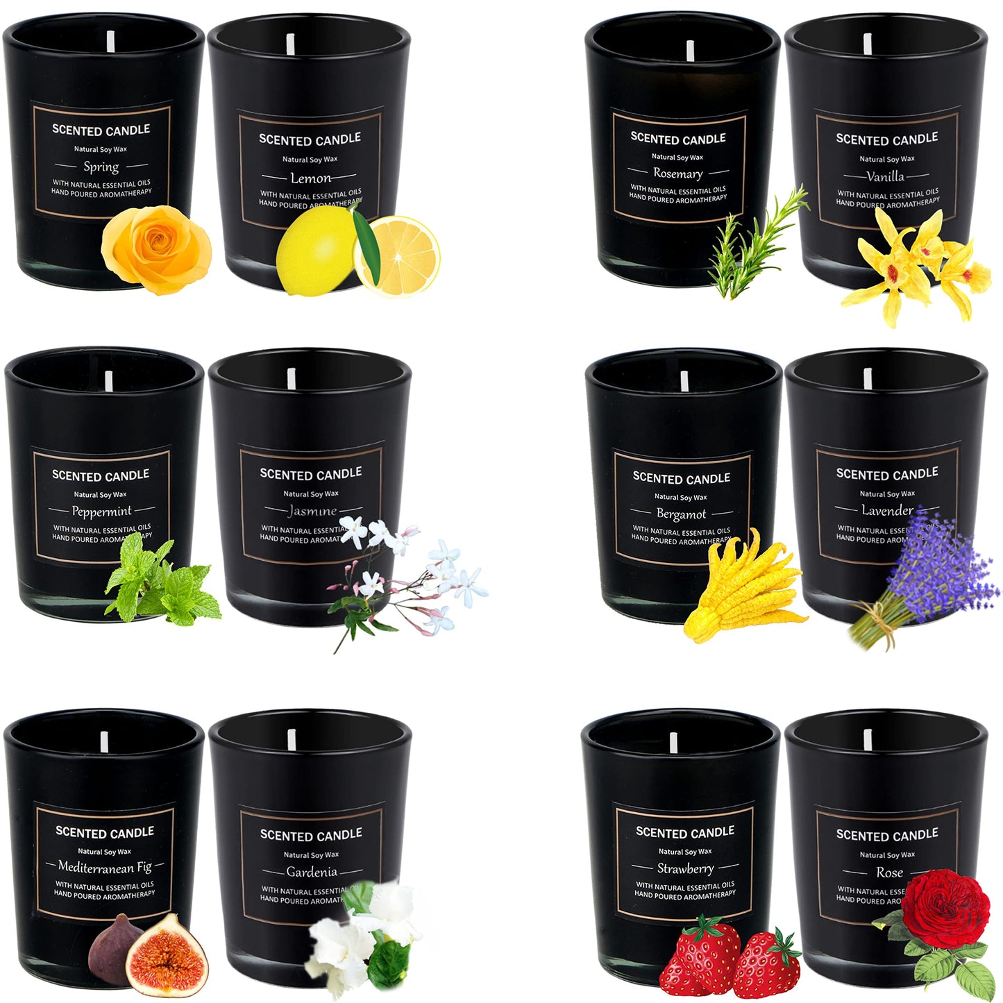12pcs 2.5oz Scented Candles Gift Set Soy Wax Decorative Candles for Home.
