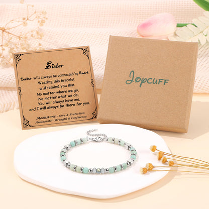 JoycuFF 𝗚𝗶𝗳𝘁𝘀 𝗳𝗼𝗿 𝗪𝗼𝗺𝗲𝗻 𝗠𝗼𝗼𝗻𝘀𝘁𝗼𝗻𝗲 𝗕𝗿𝗮𝗰𝗲𝗹𝗲𝘁 Amazonite Colorful Imperial Jasper Stainless Steel Beads Bracelets, Graduation Christmas Valentines Mothers Day Birthday Gifts