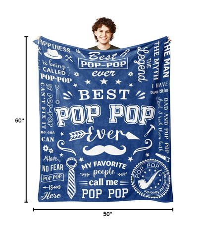 Lcobion Pop Pop Gifts, Gifts for Pop, Pop Pop Gifts from Grandkids, Gifts for Grandpa, Grandpa Gifts, Pop Pop Christmas/Fathers Day/Birthday Gifts, Grandpas/Grandfather/Papa/Pop Pop Blanket 50" X 60"