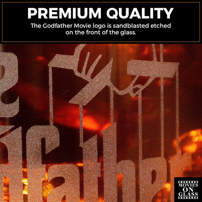 The Godfather Etched Pint Beer Glass - Officially Licensed, Premium Quality, Handcrafted Glassware, 16oz. - Perfect Collectible Gift for Movie Lovers, Birthdays & Special Occasions