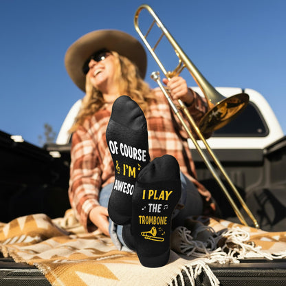 Trombone Gifts - Unique Socks for Men, Cool Gifts for Trombone and Music Lovers, Musicians Accessories