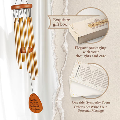 Aurahouse Mimi Gifts, Gifts for Mimi Wind Chimes, Mimi Mothers Day Birthday Gift, Mimi Gift for Grandma Women from Grandkids for Thanksgiving, Valentines Day, Christmas, 25.5"
