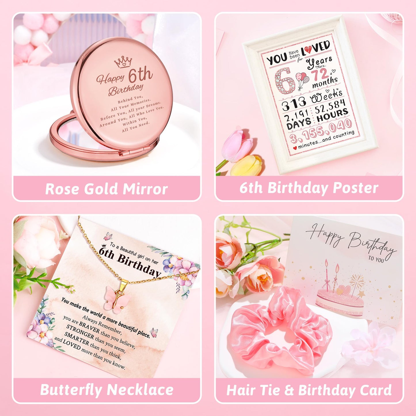 6 Year Old Girl Birthday Gift for 6 Years Old Girl Gifts Ideas Popular Six Year Olds Girls Birthday Gifts Accessories Unique Happy 6th Decoration Presents Stuff Trending Things with Tumbler Canvas Bag