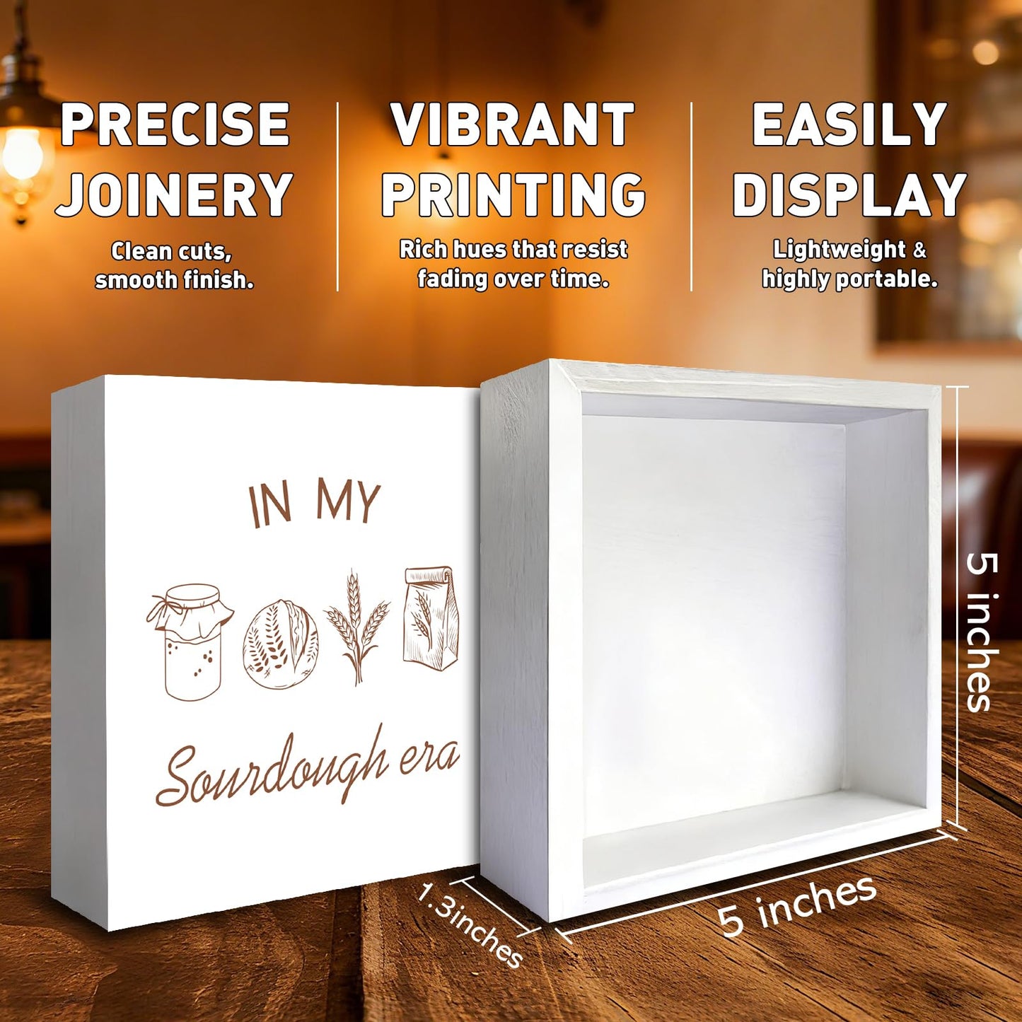 Funny Sourdough Gifts for Baking Lovers, In My Sourdough Era Kitchen Wooden Box Sign Decor, Baking Gifts for Bakers Women Men