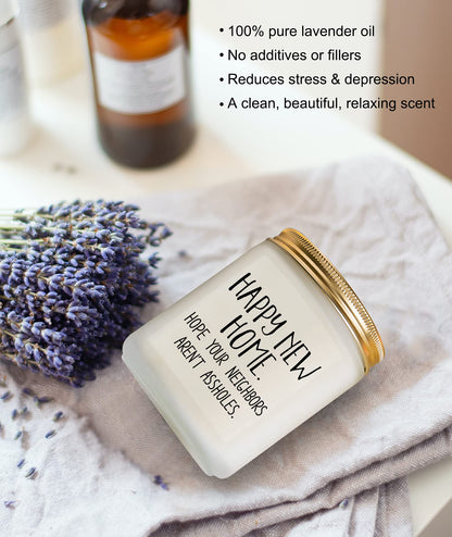 House Warming Gifts for New Home - Housewarming Gift, Funny Housewarming Presents, New Home Owner Gift, New House Present, Lavender Candles