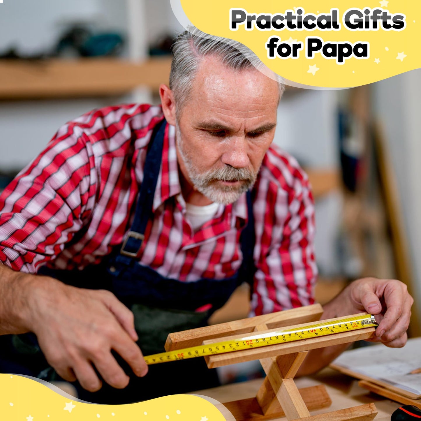 Papa Gifts for Grandpa, Papa Fathers Day Gift Ideas, Best Papa Gifts from Grandchild, Christmas Birthday Gifts for papa, Tool Gifts Carpenter Gifts for Grandpa, Engraved Tape Measure 25FT