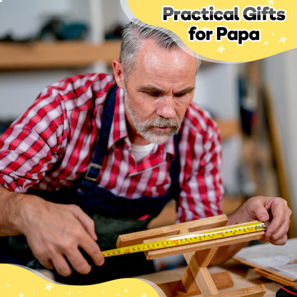 Papa Gifts for Grandpa, Papa Fathers Day Gift Ideas, Best Papa Gifts from Grandchild, Christmas Birthday Gifts for papa, Tool Gifts Carpenter Gifts for Grandpa, Engraved Tape Measure 25FT