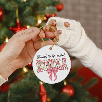 Blessed to Be Called Nonna Mothers Day Birthday Christmas Tree Ceramic Ornaments Gifts for Grandma from Grandkids, Grandma Ornaments for Christmas Tree Decorations Gifts for Nonna, 3x3Inch