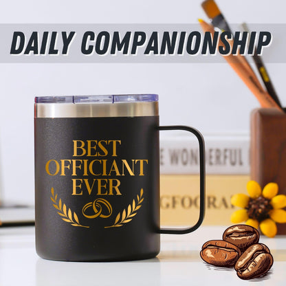 Onebttl Officiant Gifts for Men Women, Wedding Officiant Gift for from Bride and Groom, 12oz/350ml Coffee Mug with Lid