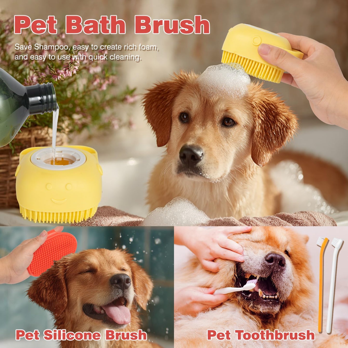 XXXL 20 Pieces Dog Gift Basket for Dogs, Pet Spa Gift Set with Shower Gel, Shampoo, Toys, Plush, Rubber, Rope, Training Toys, Birthday Gifts for Pet