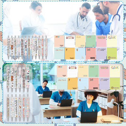 Resurhang 48 Pcs Occupational Therapy Month Appreciation Gift Occupational Therapist Pens and Notepads OT Sticky Notes Ballpoint Pens OT Appreciation Gifts for Women Men Friend Staff Coworker Teacher