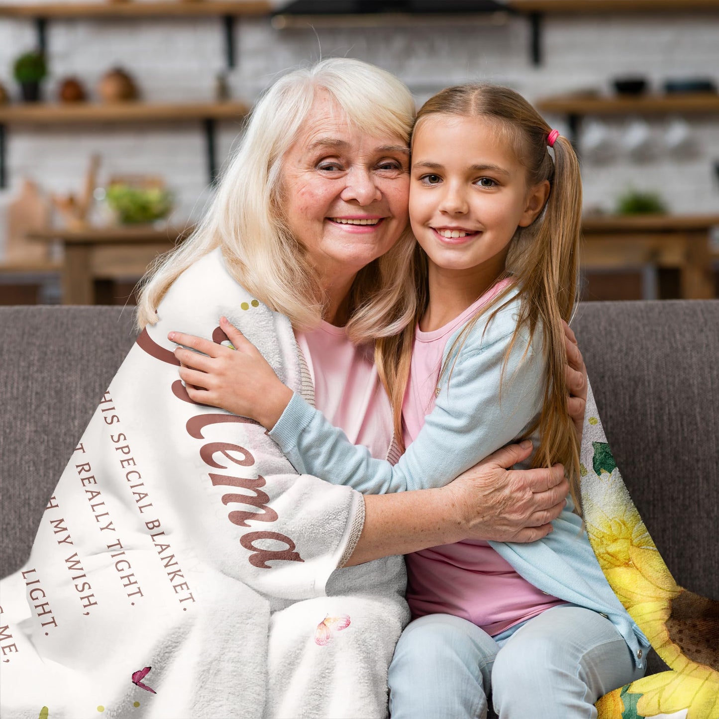 Mothers Day Mema Gifts - Gifts for Mema Mother's Day - Mema Gifts from Grandchildren - Birthday Gift for Mema Sunflower Flannel Throw Blanket 60" x 50"