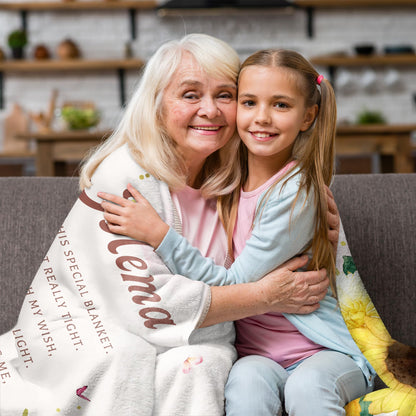 Mothers Day Mema Gifts - Gifts for Mema Mother's Day - Mema Gifts from Grandchildren - Birthday Gift for Mema Sunflower Flannel Throw Blanket 60" x 50"