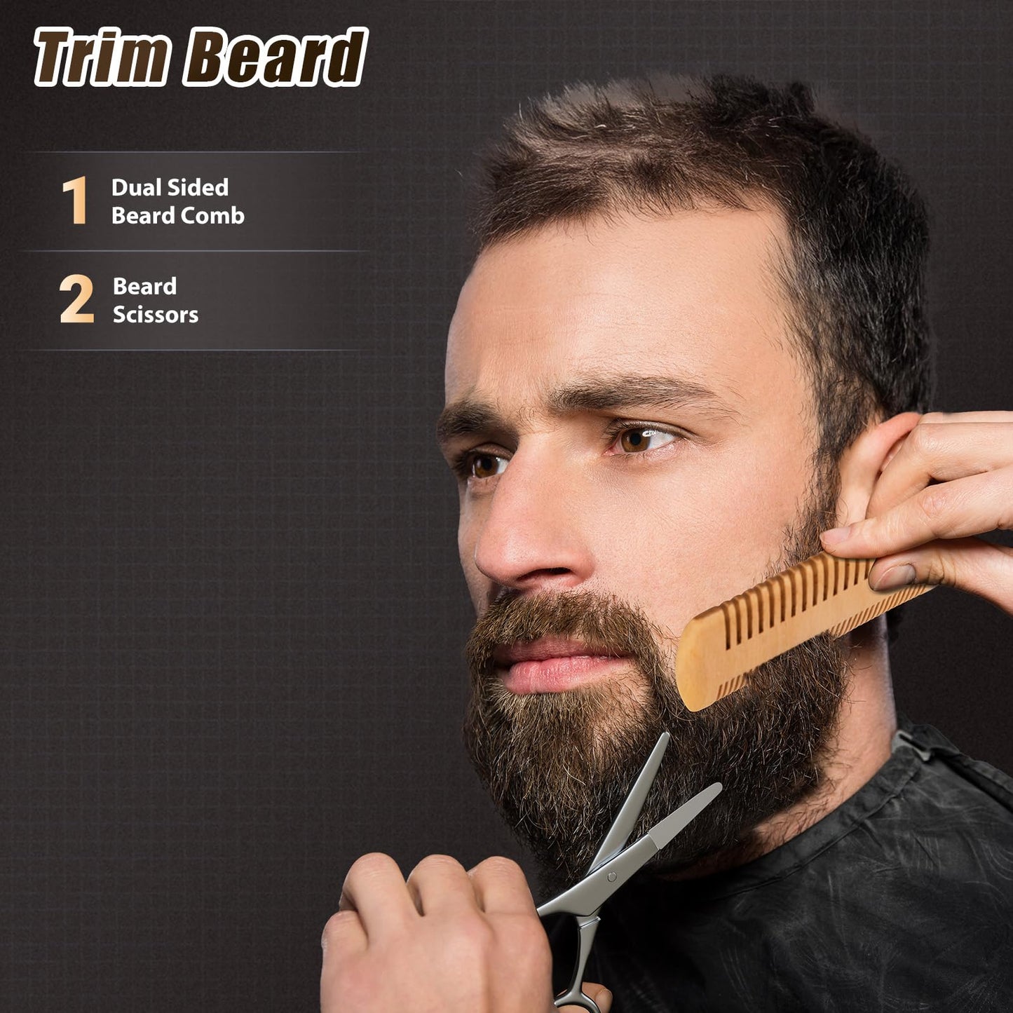 Beard Brush Beard Comb Set for Men Dad Husband: Father's Day Dad Gifts from Daughter Wife, Beard Care Kit, Natural Boar Bristle Brush Pear Wood Comb, Travel Facial Hair Grooming as a Styling Tool