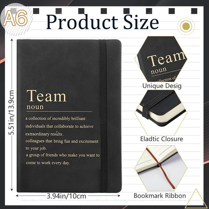 Team Appreciation Gifts Bulk Leather Inspirational Notebooks A6 Employee Journal Team Notepads Inspirational Gifts for Group Coworkers Staff Worker Nurse(Black,24 Pack)