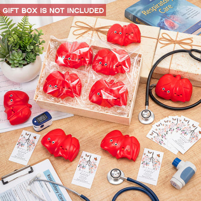 Arrowbash 20 Sets Respiratory Therapist Graduation Gifts Bulk Lung Stress Balls Relief Stress Inspirational Squeeze Balls with Cards for Adults Respiratory Therapy Care Staff Office RT Nursing Work