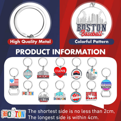 Landical Boston Keychain Metal Bulk Boston Souvenir Gifts Massachusetts Travel Gifts Key Ring Souvenirs Bottle Opener