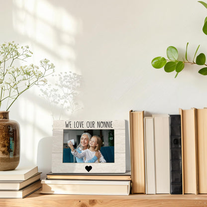 Nonnie Grandma Picture Frame, Mother's Day Gifts for Grandma, Grandmother Gifts From Grandkids Photo Frame 4X6, We Love Our Nonnie Wooden Photo Picture Frames for Desk Tabletop Decor