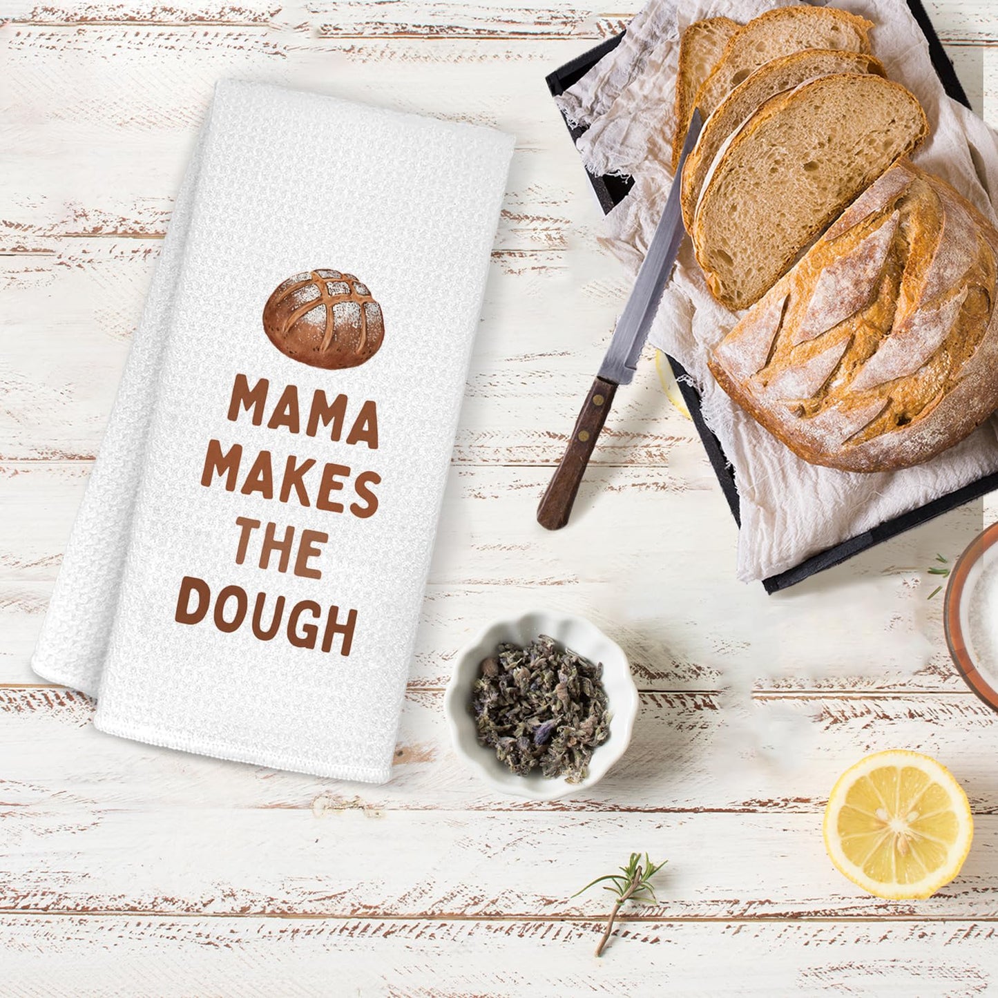 Mother s Day Gifts for Mom, Sourdough Gifts Kitchen Towels, Baking for Mom Mama Women Dish Tea Towels for Baking Sourdough Kitchen Bakery, Mama Makes the Dough Decorative Hand Towels