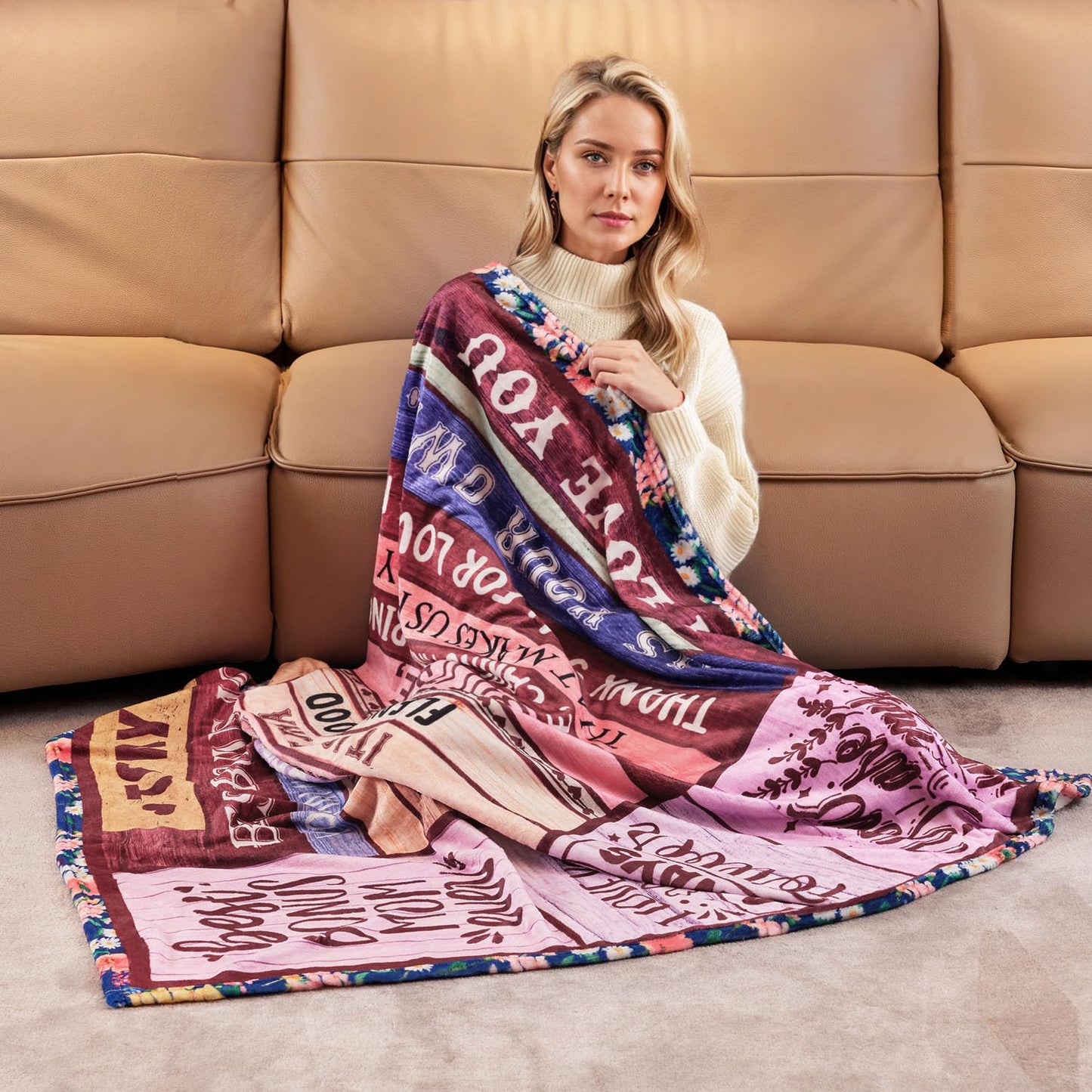 Gifts for Bonus Mom from Daughter, Bonus Moms Blanket Birthday Gifts from Son Mothers Day Christmas Bday Presents for Mother in Law Step Mom Stepmom 50" X 60"